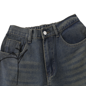 <b>Men</b>’s Denim <b>Shorts</b> Graphic Spider Web Print <b>Bermuda</b> <b>Shorts</b> Casual Streetwear Jeans <b>Shorts</b> Custom Design Wholesale price - Product Image 2