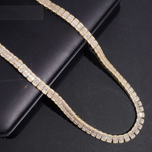 Collar de Cadena de Discos de Plata de Ley 925 de Lujo, Chapado en Oro/Plata, con Eslabones de Moissanita, Joyería Hip Hop, Diseño Exclusivo - Product Image 2