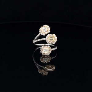 2.32 CTW Emerald & Round Lab Grown Diamond <b>Ring</b> 18K White Gold <b>Statement</b> <b>Ring</b> IGI Certified Bridal Jewelry Anniversary <b>Ring</b> - Product Image 1