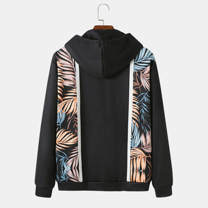 Sweat-shirt à capuche noir pour homme, impression par sublimation, tricoté, coupe classique, respirant, décontracté, pour l'automne - Product Image 2
