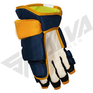 Gants de sécurité pour le sport de hockey sur glace, longueur poignet, bleu marine, jaune, polyester, respirants, non doublés, pour les sports de plein air, printemps automne - Product Image 5