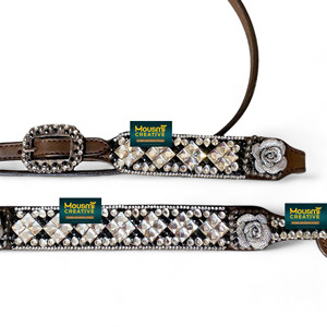 พลอยเทียมและพลอยม้าสวมศีรษะอาร์เจนตินาหนังม้าแบบตะวันตกพร้อมโลโก้ออกแบบได้ตามต้องการ - Product Image 3