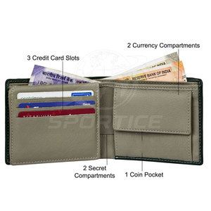 Full Grain Leather Open Long <b>Wallet</b> <b>Compact</b> Folding Design Multiple Card Spaces Spacious Note Section Durable Stitching - Product Image 2