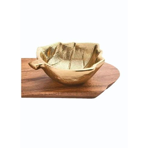 Ensemble de bols en or de luxe en forme de citrouille avec plateau en bois, élégant plateau de service 3 pièces en métal pour noix et amuse-gueules, idéal pour la décoration des fêtes d'automne - Product Image 5