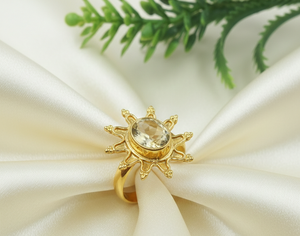 แหวนซันเบิร์สต์ซิทรินธรรมชาติ เงินแท้ 925 แหวนทำมือสไตล์โบโฮ แหวนวินเทจ เครื่องประดับผู้หญิง ของขวัญคริสต์มาสสำหรับเธอ - Product Image 1