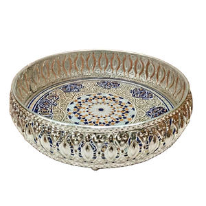 Ensemble de plateaux pichwai en argent allemand pour offrir en cadeau - Product Image 1