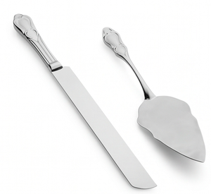Stainless Steel Cake Knife And Server Set Irregular Shape Eco Frriendly Set 2 Pieces For Cake Decorations Wedding Use And Party - Product Image 1