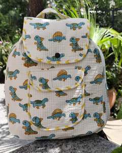 Cotton School <b>College</b> <b>Backpack</b> Indian Handmade Kids Travel Floral Printed Cotton Teen Girls Zipper Traveling Bag - Product Image 5