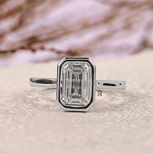 Bague de fiançailles pour femme Aerin en or 10K 14K 18K avec diamant de laboratoire de 1 à 5 carats, taille émeraude, couleur E, pureté VS1, coupe EX, certifié IGI - Product Image 1