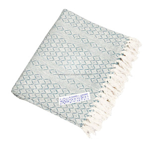 Patrón de diamantes con flecos para sofá cama sofá interior decoración del hogar tejido plegable textura colores suaves Manta - Product Image 1