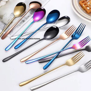 Juego de cubiertos metálicos de calidad deluxe, diseño de lujo, acero espejado, cubiertos elegantes para hotel, restaurante, accesorios de mesa, buen precio. - Product Image 5