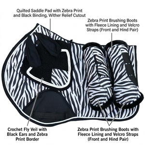 Juego de almohadillas para silla de montar multiusos, botas antideslizantes forradas, gorro transpirable de malla para orejas de caballo, botas transpirables de malla para orejas de caballo, gorro transpirable de malla para orejas. - Product Image 2