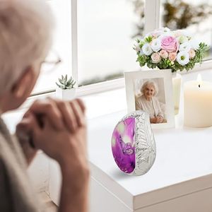 Executive Aluminum Tear Drop <b>Memorial</b> Cremation <b>Keepsake</b> Urn Ash Tribute Holder Featuring Artistic Secure Closure - Product Image 3