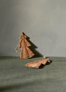 Accesorios Decorativos Boho de Ratán, Decoración Navideña Única, Árbol de Navidad de Ratán para Colgar en la Pared, Tejido a Mano - Product Image 4