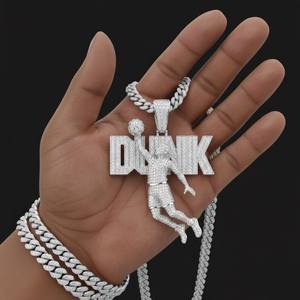 Colgante de Moissanita Personalizado con Diseño de Jugador de Baloncesto Iced Out, Acabado Hip Hop para Fiestas, con Plata 925, Joyería Fina, Colgantes y Dijes - Product Image 2