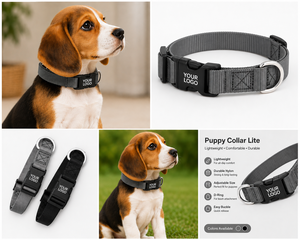 Puppy <b>Collar</b> Lite OEM ODM Custom Logo Lightweight Adjustable Nylon Puppy <b>Collar</b> Direct Manufacturer - Product Image 5