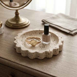 Custom Luxury Travertine Resin Serving Tray Handmade <b>Epoxy</b> Decorative Tray for <b>Coffee</b> <b>Table</b> Kitchen Countertop Restaurant and E - Product Image 4