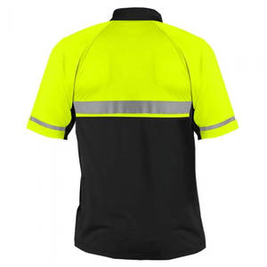 Camiseta Polo de Alta Visibilidad para Hombre, Manga Corta, Cinta Reflectante Clase 2, Ropa de Trabajo, Amarillo y Negro - Product Image 2