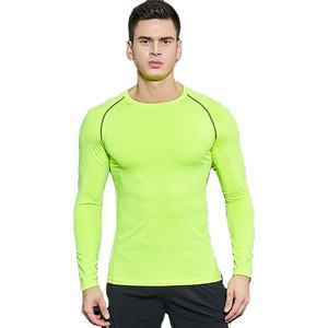 เสื้อกันผื่นสำหรับผู้ชายผ้ายืดคอกลมแขนยาวคอกลมสีและโลโก้ตามสั่ง - Product Image 2