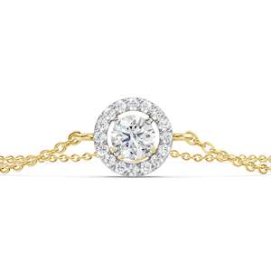 Pulsera de Diamante Cultivado en Laboratorio Halo, Certificado IGI, 0.50CT, Oro de 14K, Chapado en Rodio, Regalo para Mujer, Fabricante de Joyería al por Mayor OEM ODM - Product Image 1