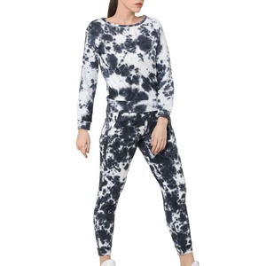 Women tracksuit 100% cotton jogging suit tie dye 2 piece casual <b>jogger</b> set ladies <b>cheap</b> tie dye hoodie set sweatsuit - Product Image 3