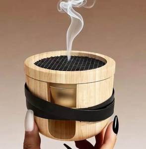 Nouveau brûleur à bakhoor en bois et cuir de luxe, artisanat de qualité, porte-encens arabe, design traditionnel, écologique, anti-odeur - Product Image 1