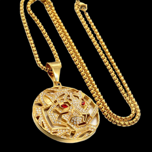 High Demand 925 Silver Gold Plated Tiger Head Pendant Freshwater Pearl <b>Cross</b> Shape Animal Charm Hiphop Style Unisex Anniversary - Product Image 2