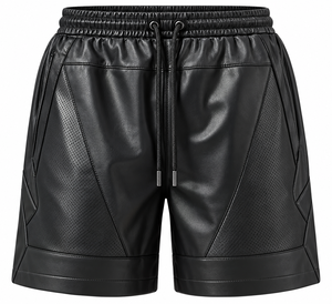 High Quality New Arrival Custom Fashion Wear OEM/ODM Service Premium PU Leather Mid Waist Solid Woven Quick Dry <b>Shorts</b> <b>Men</b> - Product Image 1