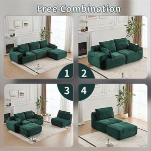 Divano Sezionale Moderno in Memory Foam Compresso con Gambe, Grande Divano Componibile per Soggiorno, Divano Modulare Cloud Pet-Friendly - Product Image 5