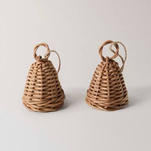 Campanas Navideñas Decorativas de Ratán Marrón Natural al por Mayor, con Arte de Mimbre Tejido - Product Image 2