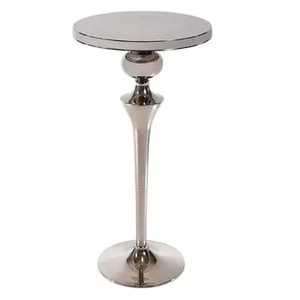 Modern Brass Aluminum <b>Side</b> <b>Table</b> <b>Round</b> Ribbed Pedestal Accent <b>Table</b> with Tiered Base for Designer Living Room Bedroom Hotel - Product Image 4