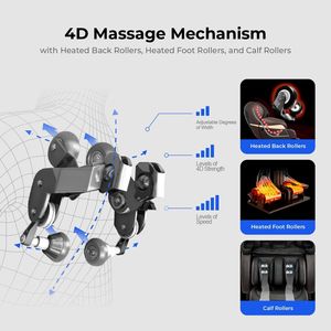 Fauteuil de massage avec rouleaux pour les pieds, zéro gravité, pliable, portable, design gain de place, étirement et massage du corps entier - Product Image 6