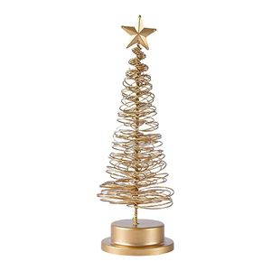 Gold Wire <b>Spiral</b> Christmas <b>Tree</b> with Star Topper Modern Metal Tabletop Holiday Decor X Mas <b>Tree</b> for Easter Christmas Gift - Product Image 1