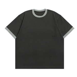 T-shirts unisexes de haute qualité avec col et poignets contrastés, personnalisés, 100% coton, 320 g/m², coupe ample et oversize, t-shirt Ringer pour hommes - Product Image 4