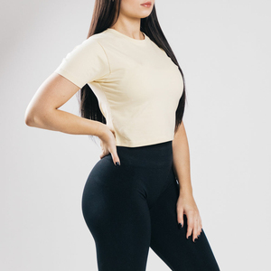 Camisetas Lisas Casuales y Elegantes para Mujer, Tallas Grandes, con Logotipo Bordado, 100% Algodón Orgánico, Venta al Por Mayor - Product Image 2