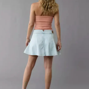 Services OEM – Nouvelle jupe en jean taille haute vintage et élégante pour femme, 100 % coton, écologique, personnalisable, style décontracté et tendance - Product Image 2