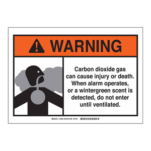Panneau de signalisation de sécurité CO2 Brady, à fixer au mur, en PVC imprimé UV, conforme OSHA/ANSI, pour les laboratoires et les sites industriels - Product Image 3