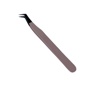 Professional Precision High Quality Anti-Slip Eyelash Tweezers Stainless Steel Curved Tip 10mm Length Custom Logo for <b>Lash</b> - Product Image 1