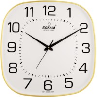 Jam Dinding Analog Persegi SONAM Desain Minimalis Plastik Gerakan Quartz Senyap Buatan India Model 1257