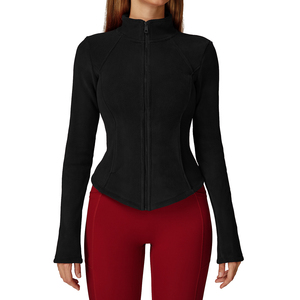 Veste en polaire d'agneau de qualité supérieure pour femmes, pour l'automne/hiver, légère, polaire, rembourrée, chaude, avec un design sans couture - Product Image 1