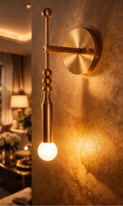 Minimalist Brass Wall <b>Sconce</b> Geometric Design Indoor <b>Lighting</b> Fixture For Living Room Home Decor - Product Image 3