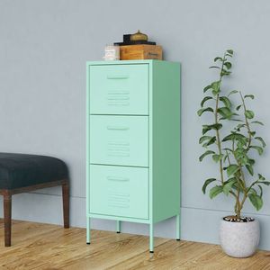 Gabinete de Almacenamiento Rectangular Mediano de Acero Color Menta para Sala de Estar - Product Image 1
