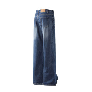 Jeans en denim tissé respirant à taille haute, coupe bootcut, style streetwear oversize Y2K, fabrication OEM - Product Image 6