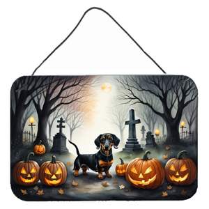New Dachshund Spooky Halloween Aluminum Metal Sign Multicolor 8HX12W Wall Door <b>Hanging</b> Prints <b>for</b> Kitchen <b>Bar</b> <b>Home</b> Decor - Product Image 1
