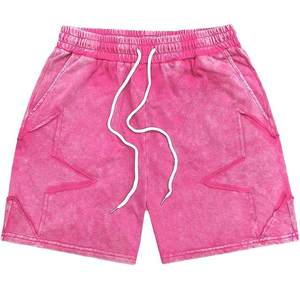 กางเกงขาสั้นผ้าคอตตอนเทอร์รี่ทรงโอเวอร์ไซส์แบบวินเทจฟอกสีพิมพ์ลายสกรีนโลโก้ตามสั่ง - Product Image 1