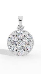 จี้รูปหัวใจประดับเพชรทรงกลมเจียระไนแบบบริลเลียนท์  ฝังแบบคลัสเตอร์ เพชรเลี้ยงในห้องปฏิบัติการ ทอง 10K สีทอง ไม่มีสี ความสะอาดระดับ VVS สร้อยคอโรแมนติกแบบโซลิแทร์ - Product Image 3