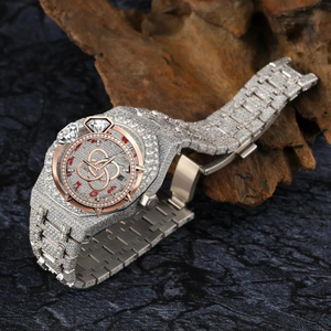 Reloj de Lujo para Hombre con Diamantes Moissanite, Completamente Adornado con Piedras VVS, Reloj de Pulsera - Product Image 4