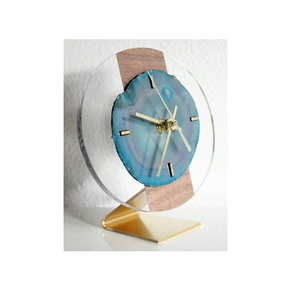 Luxury Artistic Metal Wood <b>Wall</b> <b>Clock</b> Wave Frame Design Abstract Geometric Pattern Handcrafted Mechanical Needle Movement Silent - Product Image 5
