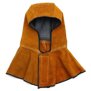 Capuche de soudeur industrielle en cuir de vachette pleine fleur, résistante au feu et aux flammes, robuste - Product Image 1