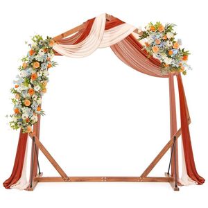 Arche de mariage réglable en bois massif, support de toile de fond pour cérémonie et fête - Product Image 1
